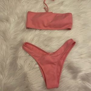 Two piece pink bikini